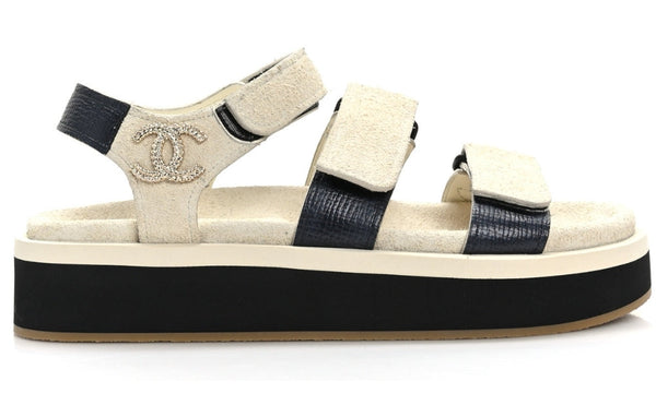 CHANEL Suede Calfskin Velcro "Ivory" - Dubai Sneakers