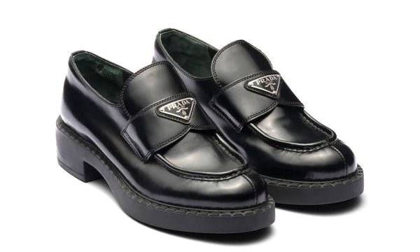 Prada Chocolate brushed leather loafers - Dubai Sneakers