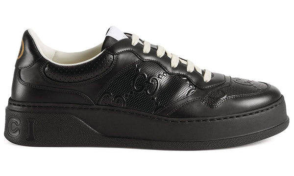 GUCCI Leather GG Embossed Sneakers "Black"