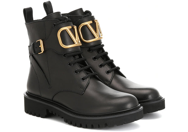 Valentino Garavani VLOGO leather ankle boots - Dubai Sneakers