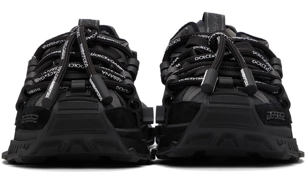DOLCE & GABBANA Black Mixed-Materials Space Sneakers - Dubai Sneakers