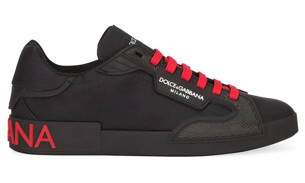 Dolce & Gabbana Nylon & Rubber Portofino Sneakers - Black