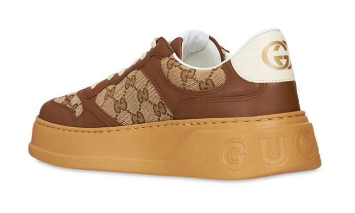 GUCCI GG Canvas leather-trimmed sneakers - Dubai Sneakers