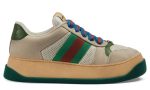 Gucci Screener low-top leather sneakers 'Cream White Green' - Dubai Sneakers