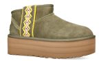 UGG Classic Ultra Mini Braid Boots 'Green' - Dubai Sneakers