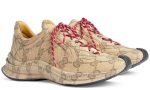 Gucci GG Rhyton 'Beige and ebony leather with GG water' - Dubai Sneakers