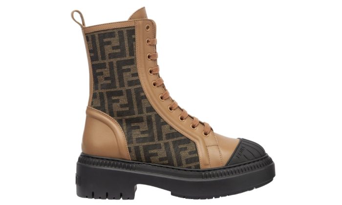 Fendi Wmns FF Motif Domino Biker Boot 'Beige' - Dubai Sneakers