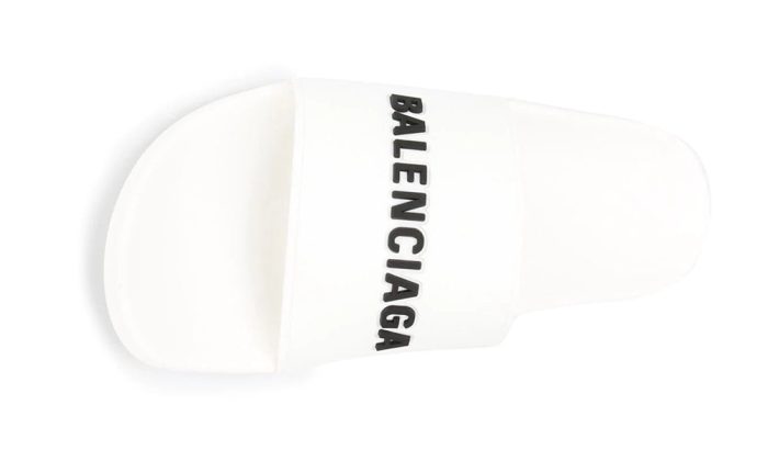 Balenciaga - Logo Embossed Pool Slides - Dubai Sneakers