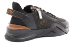 FENDI black leather flow sneakers - Dubai Sneakers