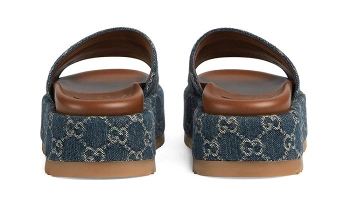 Gucci Angelina 55mm platform sandals "Blue/Brown" - Dubai Sneakers