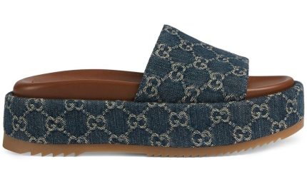 Gucci Angelina 55mm platform sandals "Blue/Brown" - Dubai Sneakers