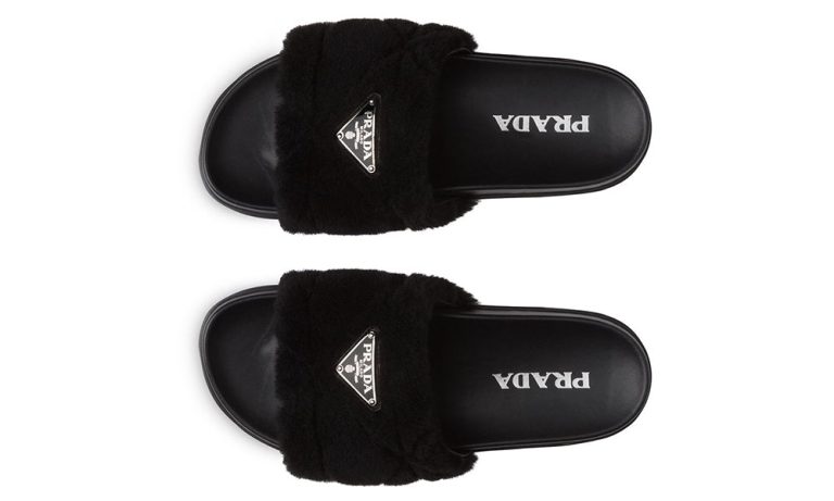 Prada shearling slides - Dubai Sneakers