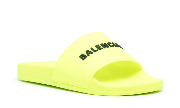 Balenciaga Logo-Print Rubber Slides - Dubai Sneakers