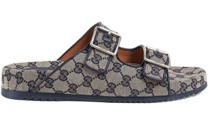 Gucci GG Supreme double-strap sandals - Dubai Sneakers