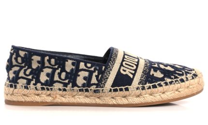 CHRISTIAN DIOR Oblique Embroidered Granville 15mm Espadrilles 38.5 Deep Blue - Dubai Sneakers