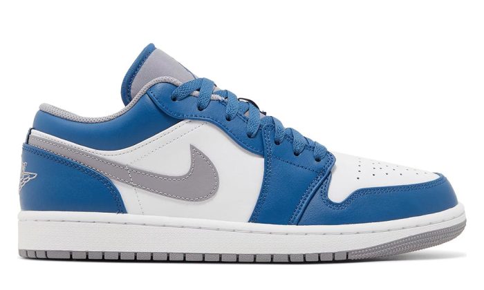 Air Jordan 1 Low 'True Blue Cement' - Dubai Sneakers