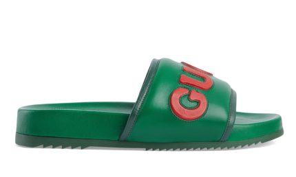 Gucci  Leather Logo Slides - Dubai Sneakers