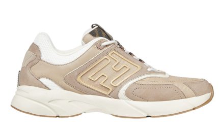 Fendi faster training shoes Beige nubuck leather low-top shoes - Dubai Sneakers