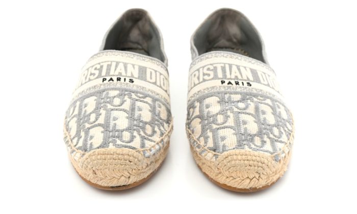 CHRISTIAN DIOR Oblique Embroidered Granville 15mm Espadrilles 37 Grey Stone - Dubai Sneakers