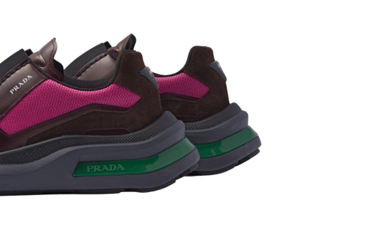 Prada Brown Systeme Leather Trainers - Dubai Sneakers