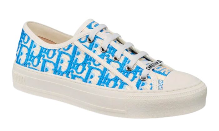 Dior Wmns Walk'N'Dior Embroidered Cotton Low 'Dior Oblique - Corn Flower' - Dubai Sneakers