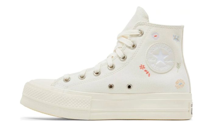 Converse Chuck Taylor All Star Lift Platform 'Embroidered Floral - Egret' - Dubai Sneakers