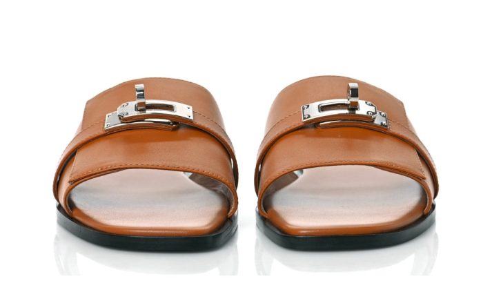 HERMES Calfskin Giulia Sandals Naturel 'Brown' - Dubai Sneakers