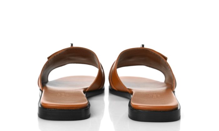 HERMES Calfskin Giulia Sandals Naturel 'Brown' - Dubai Sneakers