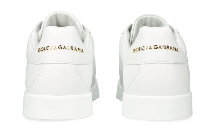 DOLCE & GABBANA  Leather Portofino Buckle "White" - Dubai Sneakers