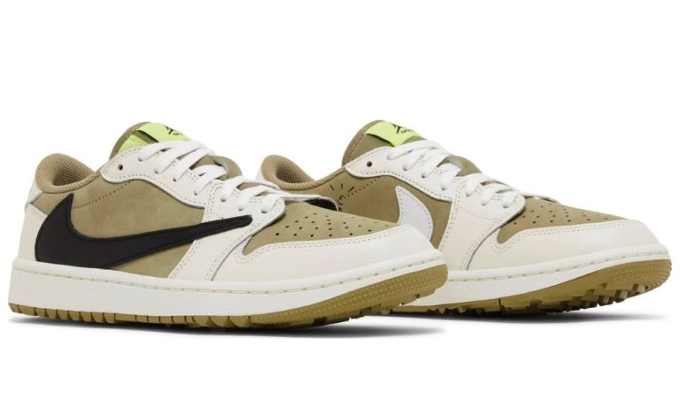 Travis Scott x Air Jordan 1 Low Golf 'Neutral Olive' - Dubai Sneakers