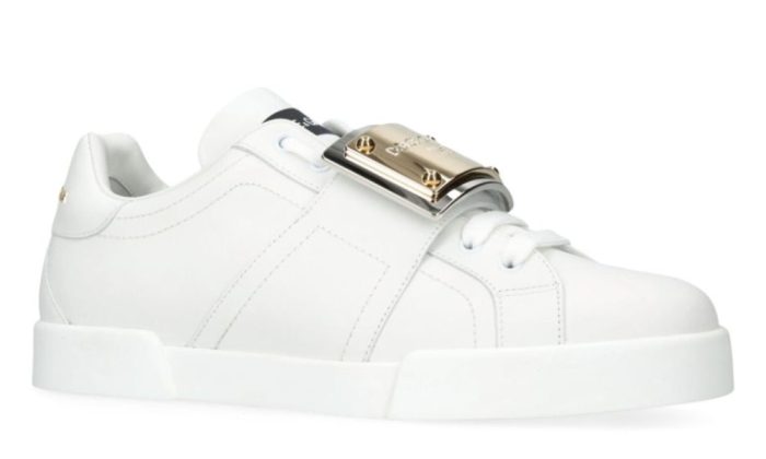 DOLCE & GABBANA  Leather Portofino Buckle "White" - Dubai Sneakers