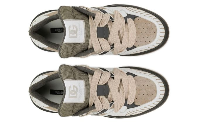 Dolce & Gabbana New Roma panelled 'white/khaki/beige' - Dubai Sneakers