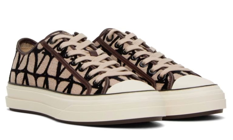 Valentino Garavani Beige & Black Totaloop Sneaker - Dubai Sneakers