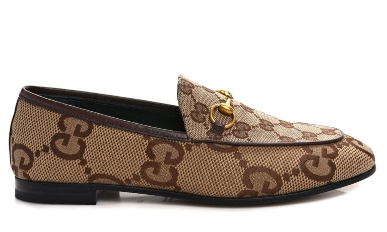 Women's Maxi GG Gucci Jordaan Loafer 'Camel Ebony' - Dubai Sneakers