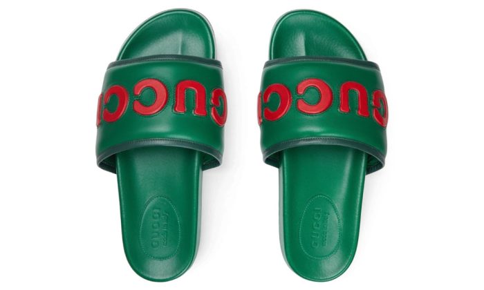 Gucci  Leather Logo Slides - Dubai Sneakers