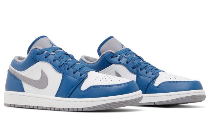 Air Jordan 1 Low 'True Blue Cement' - Dubai Sneakers