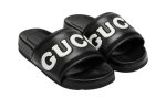 Gucci Black Leather Slide With Logo - Dubai Sneakers