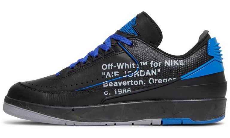 Off-White x Air Jordan 2 Retro Low SP 'Black Varsity Royal' - Dubai Sneakers