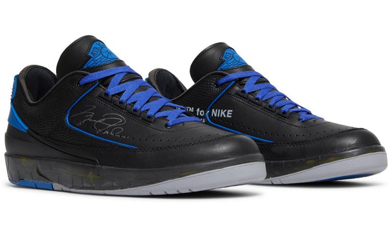 Off-White x Air Jordan 2 Retro Low SP 'Black Varsity Royal' - Dubai Sneakers