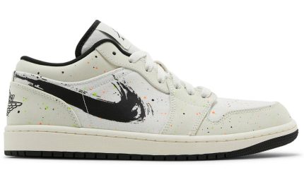 Air Jordan 1 Low 'Brushstroke Swoosh - Paint Splatter' - Dubai Sneakers