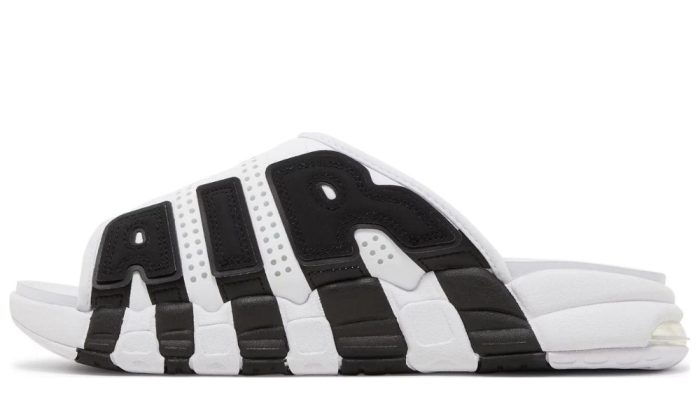 Air More Uptempo Slide 'White Black Red' - Dubai Sneakers