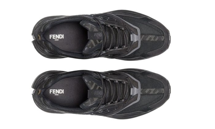 Fendi Faster Trainers Black nubuck leather low-tops - Dubai Sneakers