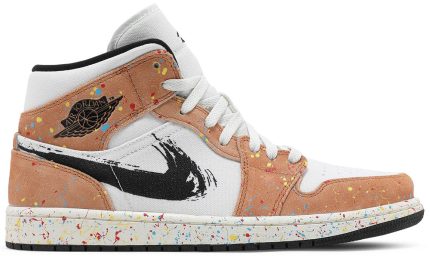 Air Jordan 1 Mid SE 'Brushstroke Paint Splatter' - Dubai Sneakers