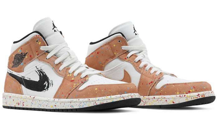 Air Jordan 1 Mid SE 'Brushstroke Paint Splatter' - Dubai Sneakers