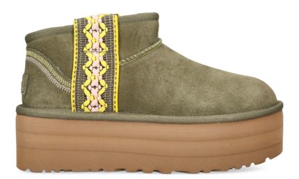 UGG Classic Ultra Mini Braid Boots 'Green' - Dubai Sneakers