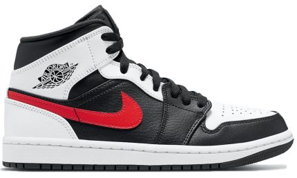 Air Jordan 1 Mid Black Chile Red White - Dubai Sneakers