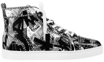 Christian Louboutin Louis Orlato Men’s Flat Black/White Patent Nicograf - Dubai Sneakers