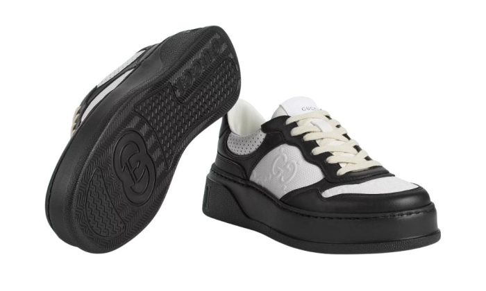 Gucci Wmns GG Embossed Sneaker 'Black White' - Dubai Sneakers