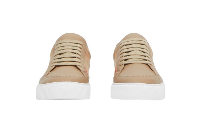 Burberry House Check Cotton and Leather Sneakers - Dubai Sneakers