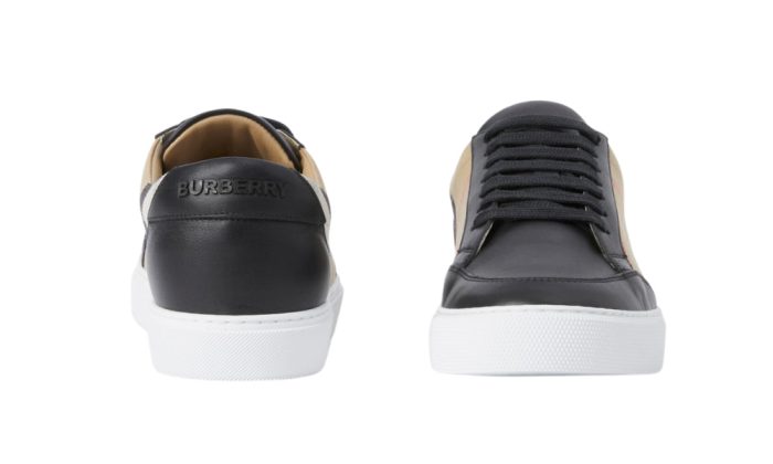 Burberry House Check Cotton and Leather Sneakers 'Black' - Dubai Sneakers